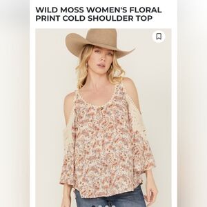 Wild Moss Cream and Pink Floral‎ Blouse